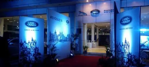 The Land Rover Discovery on display at its launch event in Madhya Pradesh.